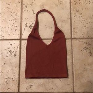 ribbed halter crop top